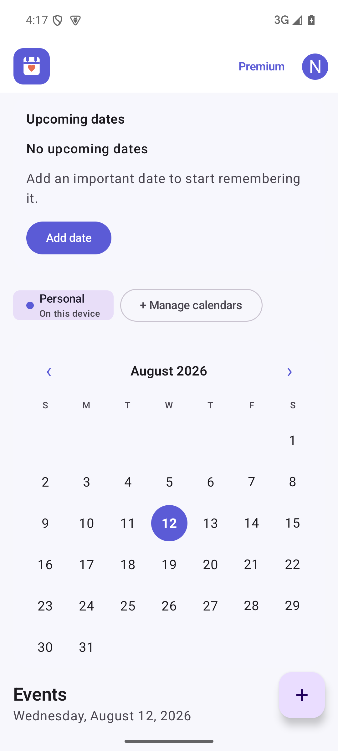 Inicio de Anniary en Android